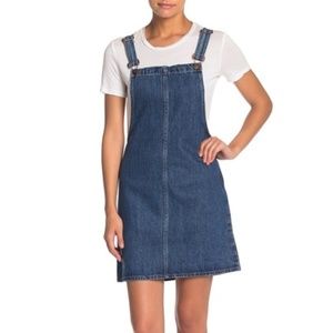 Madewell Denim Overall Side Zip Mini Dress